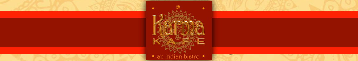 Eating Indian at Karma Kafe restaurant in Hoboken, NJ.